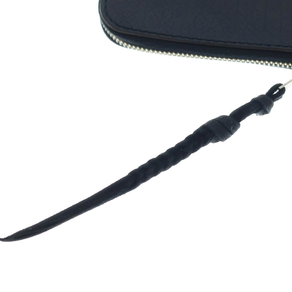 LARRY SMITH(ラリースミス) EMBOSSED L ZIPPER SHOET WALLET 型押しL字ファスナーショートウォレット ブラック