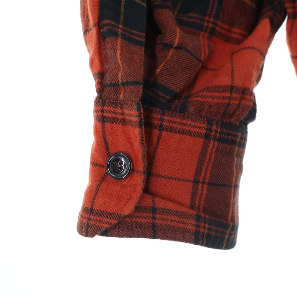 VETEMEMES(ヴェトミームス) 21AW ANARCHY PRINT CHECK SHIRT アナーキーチェックプリントシャツ フランネルコットンチェックシャツ レッド UE52SH800R