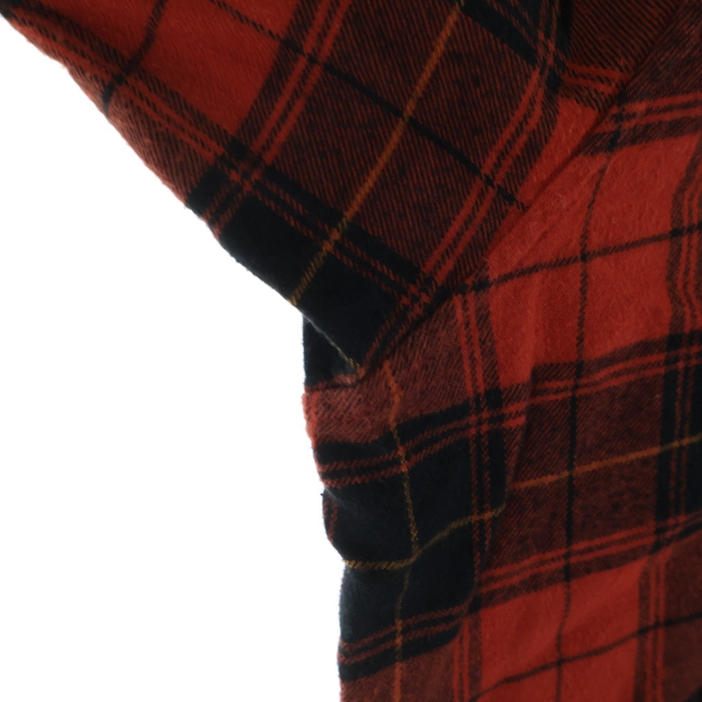 VETEMEMES(ヴェトミームス) 21AW ANARCHY PRINT CHECK SHIRT アナーキーチェックプリントシャツ フランネルコットンチェックシャツ レッド UE52SH800R
