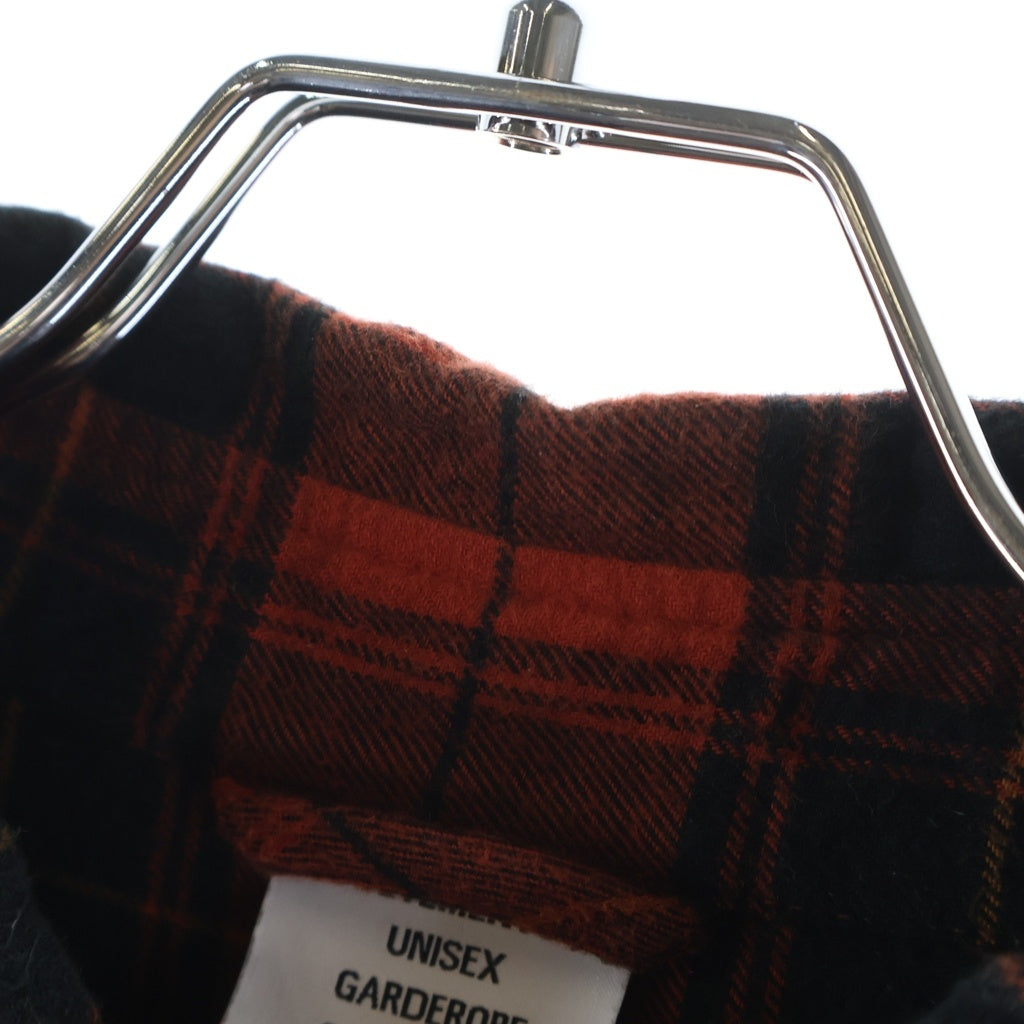 VETEMEMES(ヴェトミームス) 21AW ANARCHY PRINT CHECK SHIRT アナーキーチェックプリントシャツ フランネルコットンチェックシャツ レッド UE52SH800R