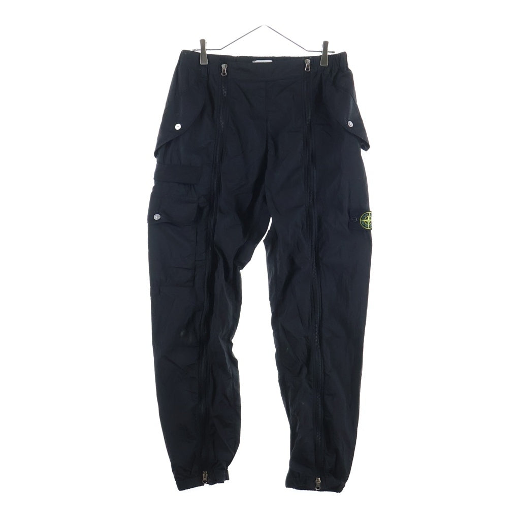 STONE ISLAND(ストーンアイランド) 22AW CENTER ZIP CARGO PANTS NYLON METAL 771531619 ナイロンメタル センタージップ ナイロンカーゴパンツ ブラック