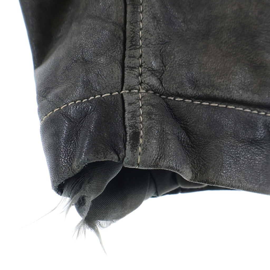 GIORGIO BRATO(ジョルジオブラット) ASYMMETRIC MULTI ZIP LEATHER JACKET 斜め マルチ ダブルジップ 変形 レザージャケット チャコール -