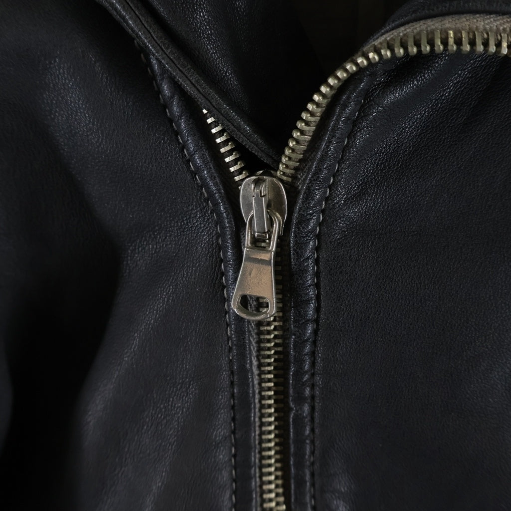 GIORGIO BRATO(ジョルジオブラット) ASYMMETRIC MULTI ZIP LEATHER JACKET 斜め マルチ ダブルジップ 変形 レザージャケット チャコール -