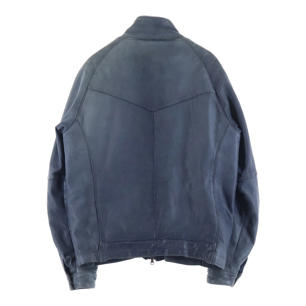 GIORGIO BRATO(ジョルジオブラット) 00S SINGLE LEATHER RAIDERS JAKET シングルライダースレザージャケット ブルー -