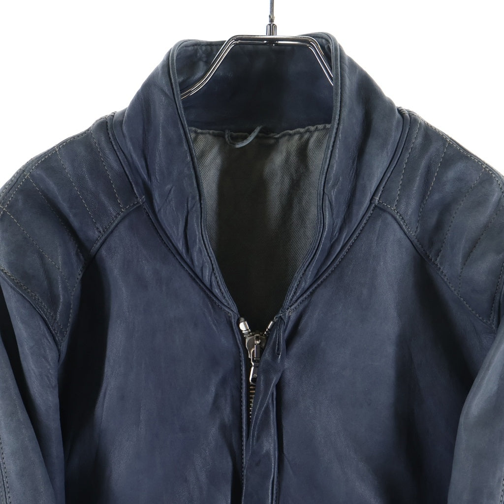 GIORGIO BRATO(ジョルジオブラット) 00S SINGLE LEATHER RAIDERS JAKET シングルライダースレザージャケット ブルー -