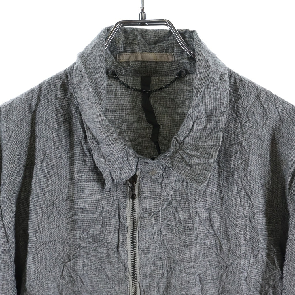 KAZUYUKI KUMAGAI ATTACHMENT(カズユキクマガイ アタッチメント) CRASH BROAD ZIP JACKET クラッシュ ブロード ジップ ジャケット グレー -