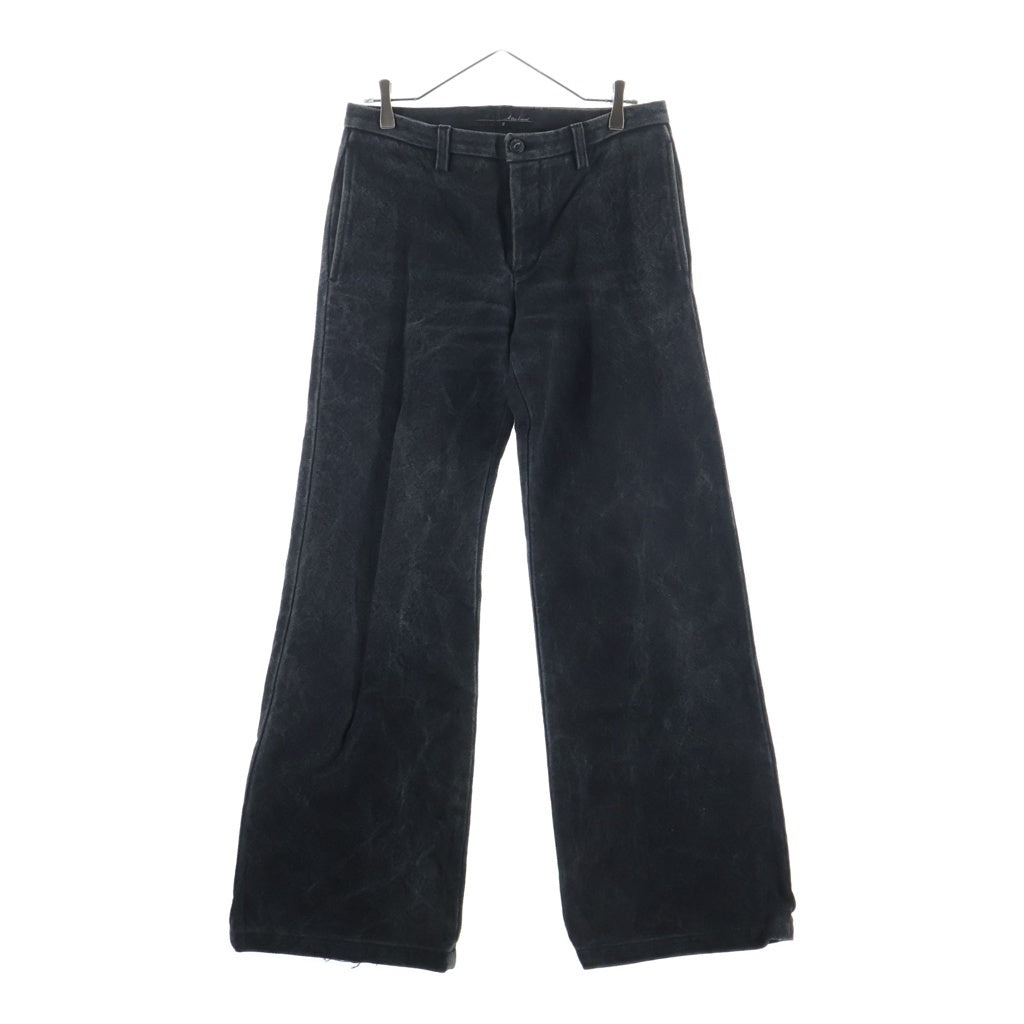 ATTACHMENT(アタッチメント) WIDE FLARE COTTON PANTS CPD加工 顔料染め コットン ワイド フレア パンツ ブラック -