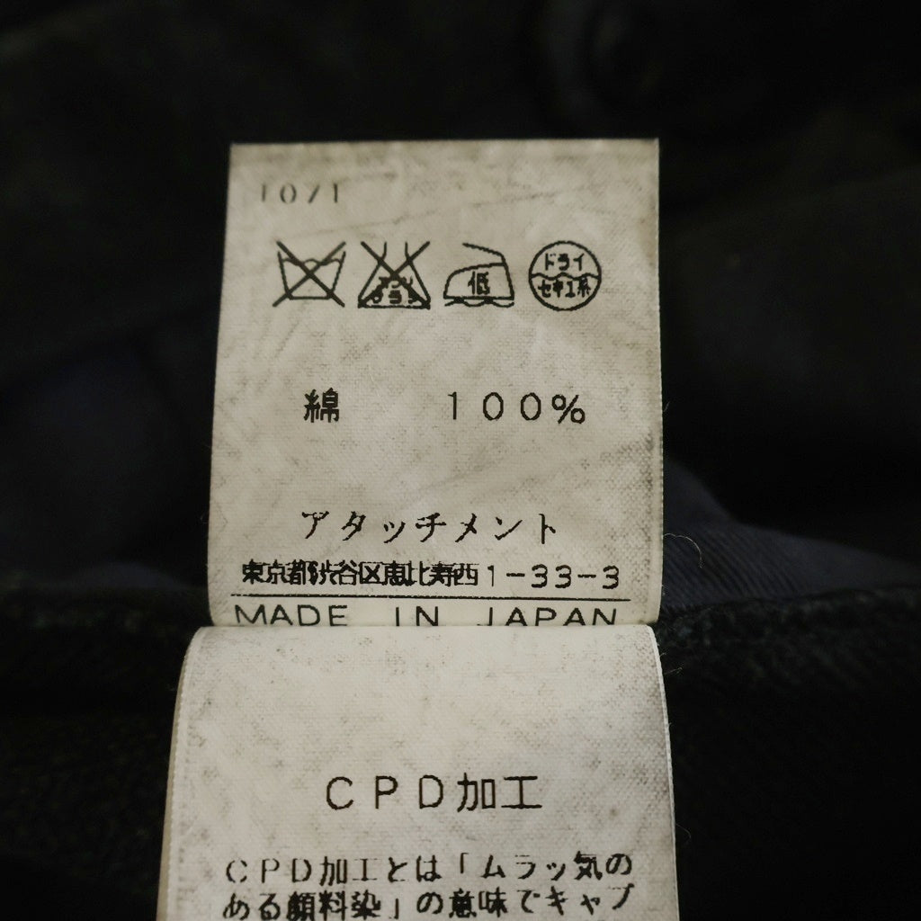 ATTACHMENT(アタッチメント) WIDE FLARE COTTON PANTS CPD加工 顔料染め コットン ワイド フレア パンツ ブラック -