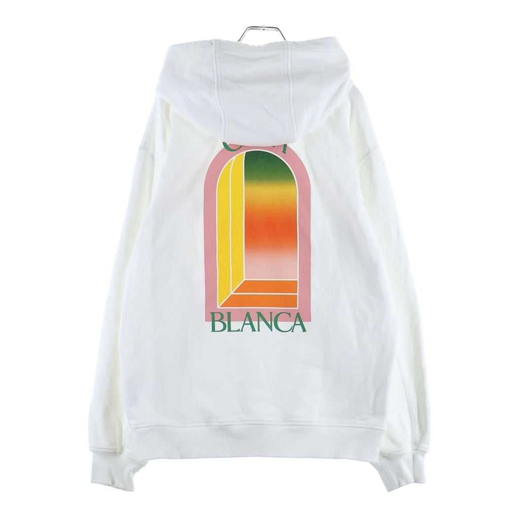 CASABLANCA(カサブランカ) Gradient L'Arche Hooded Sweatshirt 両面プリント スウェット パーカー フーディー ホワイト MS24-JTP-093-05