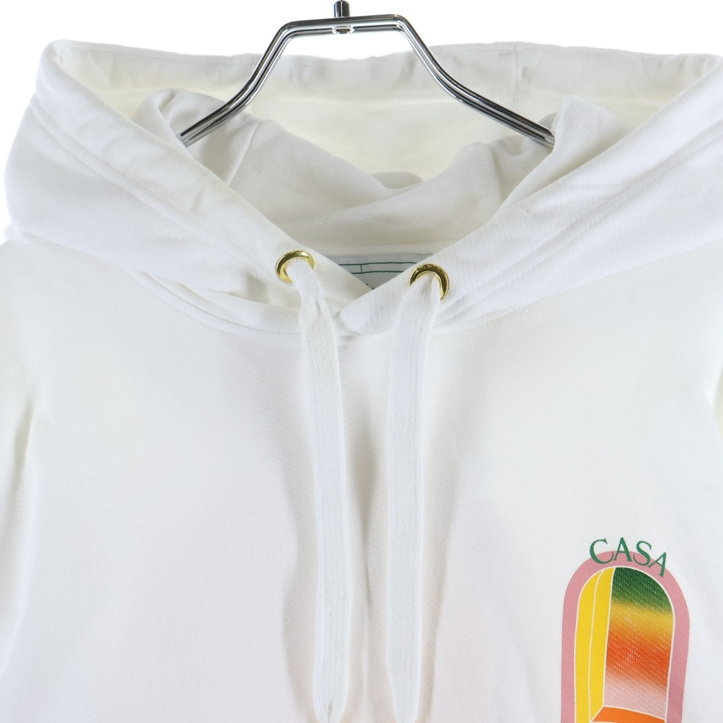 CASABLANCA(カサブランカ) Gradient L'Arche Hooded Sweatshirt 両面プリント スウェット パーカー フーディー ホワイト MS24-JTP-093-05