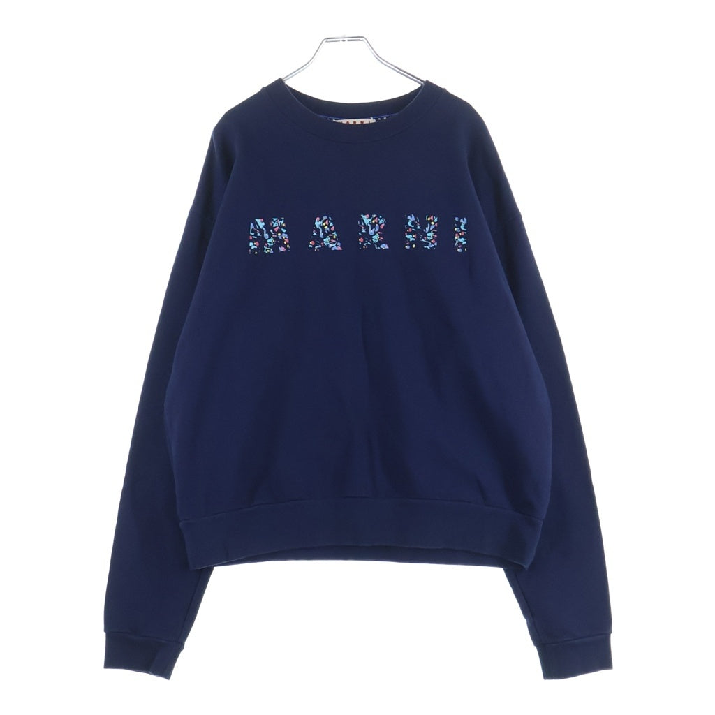 MARNI(マルニ) Floral Logo Print Crewneck Sweatshirt フローラルロゴプリント クルーネック スウェットシャツ ネイビー FUMU0074PD USCW22