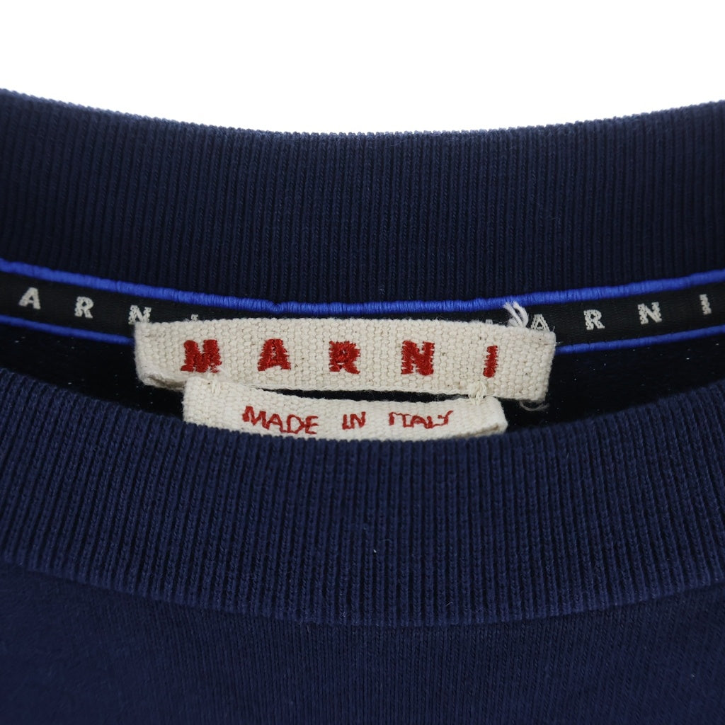 MARNI(マルニ) Floral Logo Print Crewneck Sweatshirt フローラルロゴプリント クルーネック スウェットシャツ ネイビー FUMU0074PD USCW22