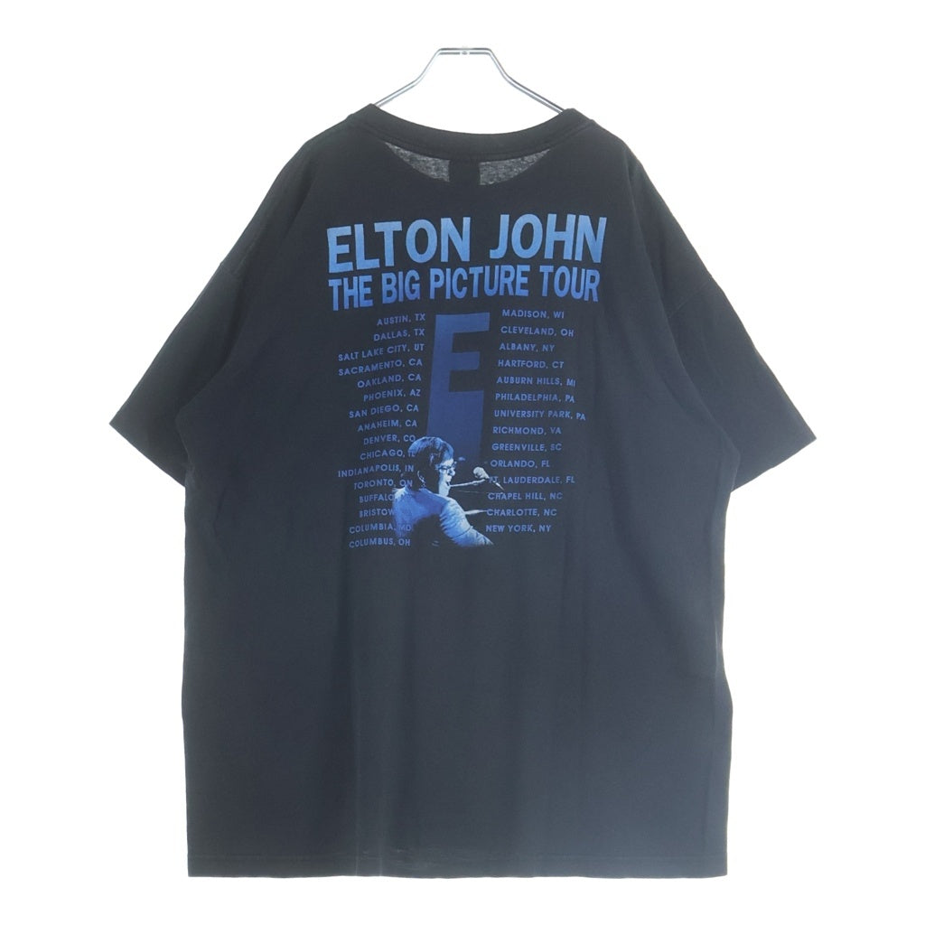 VINTAGE(ヴィンテージ) 90S ELTON JOHN THE BIG PICTURE TOUR TEE エルトン ジョン 両面プリント半袖カットソーTシャツ ブラック