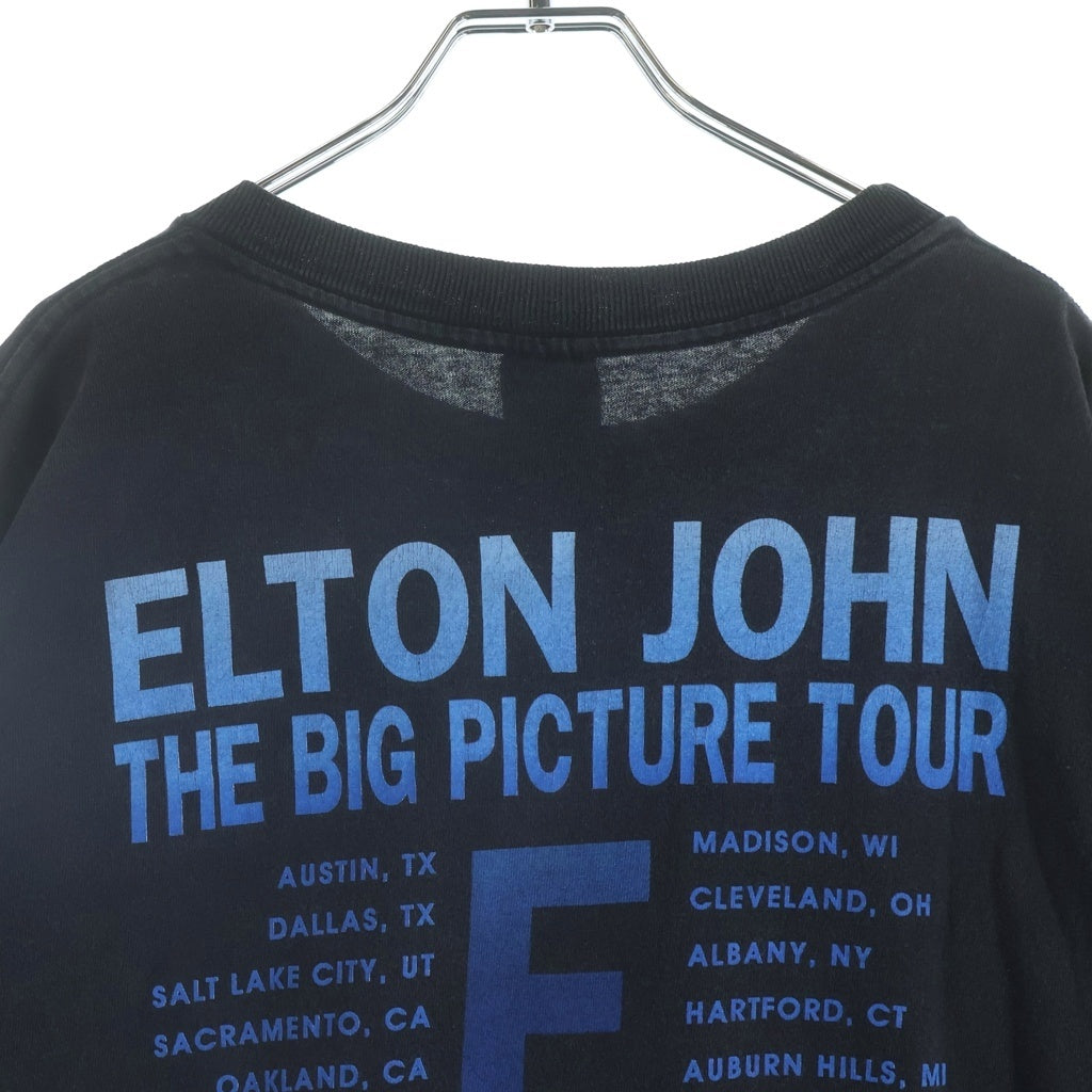 VINTAGE(ヴィンテージ) 90S ELTON JOHN THE BIG PICTURE TOUR TEE エルトン ジョン 両面プリント半袖カットソーTシャツ ブラック