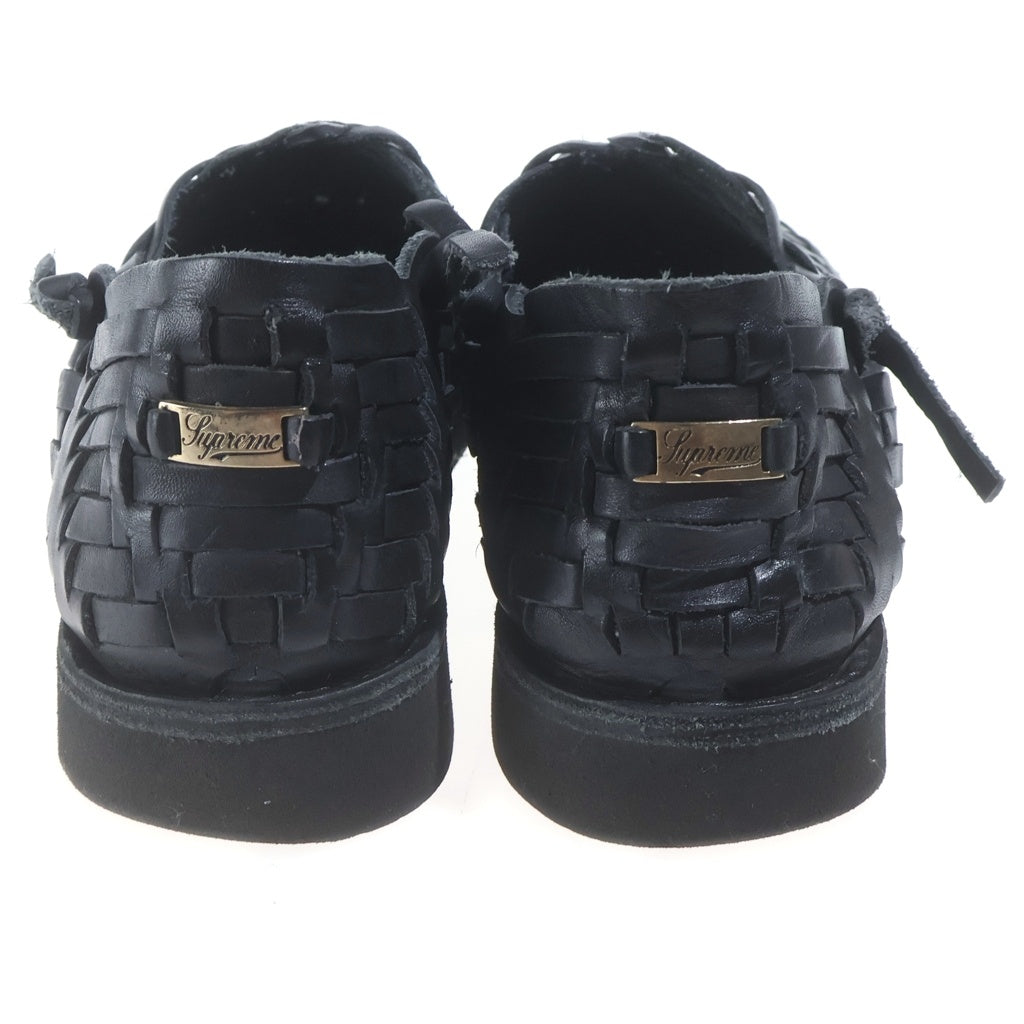 SUPREME(シュプリーム) x YUKETEN (ユケテン) Leo Black レオ 編み込み ローカットスリッポン ブラック