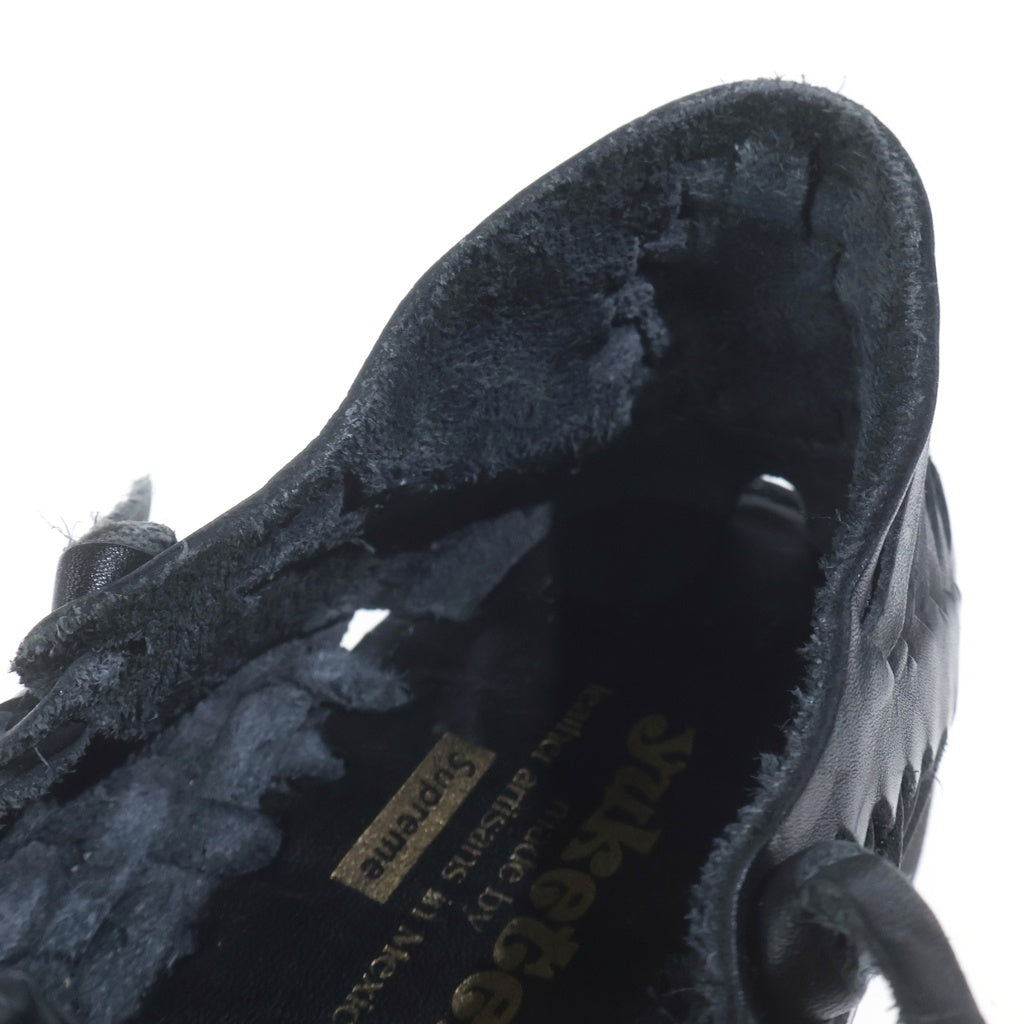 SUPREME(シュプリーム) x YUKETEN (ユケテン) Leo Black レオ 編み込み ローカットスリッポン ブラック