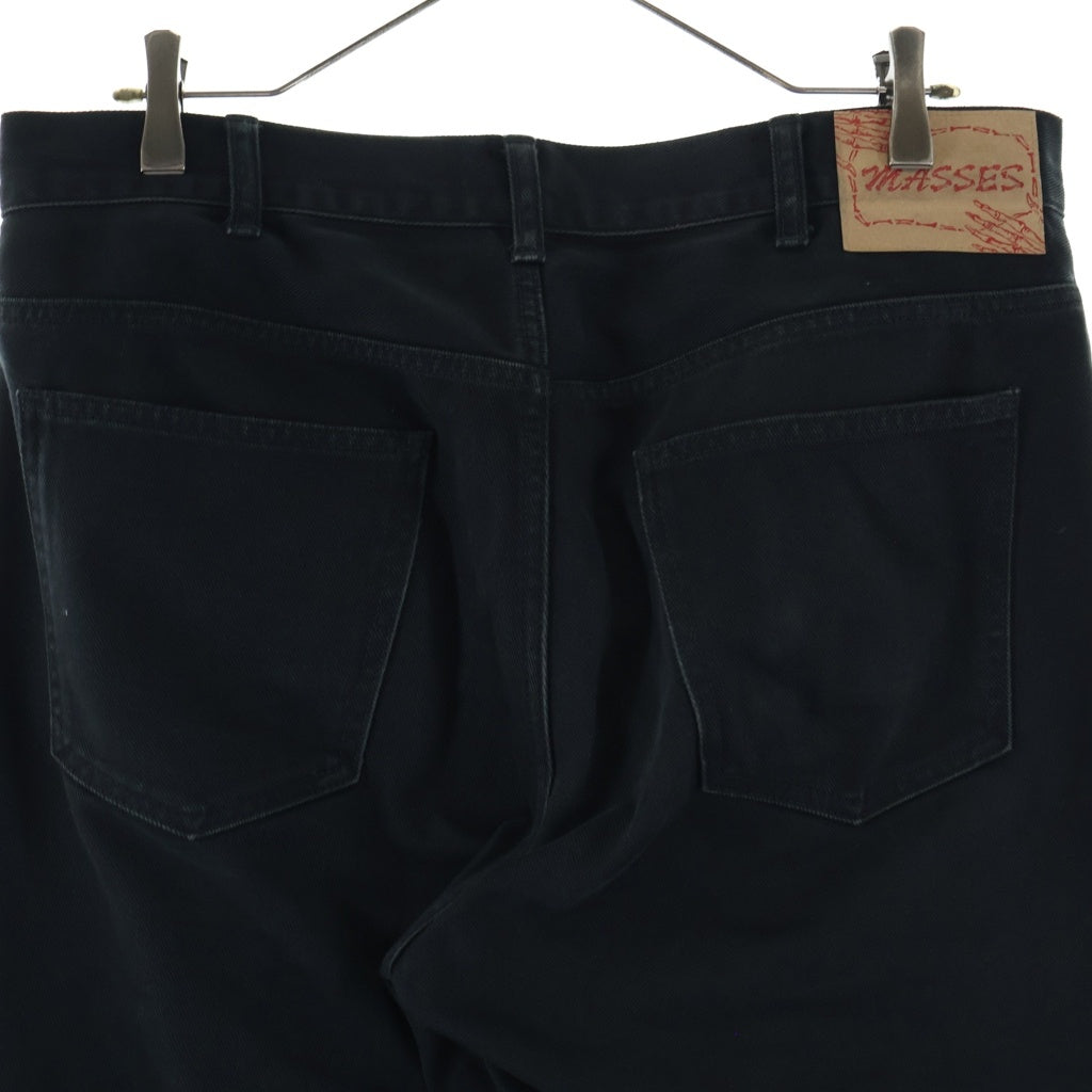 MASSES(マシス) TAPERED ZIP FLY DENIM PANTS テーパード ジップフライ デニム パンツ ブラック -