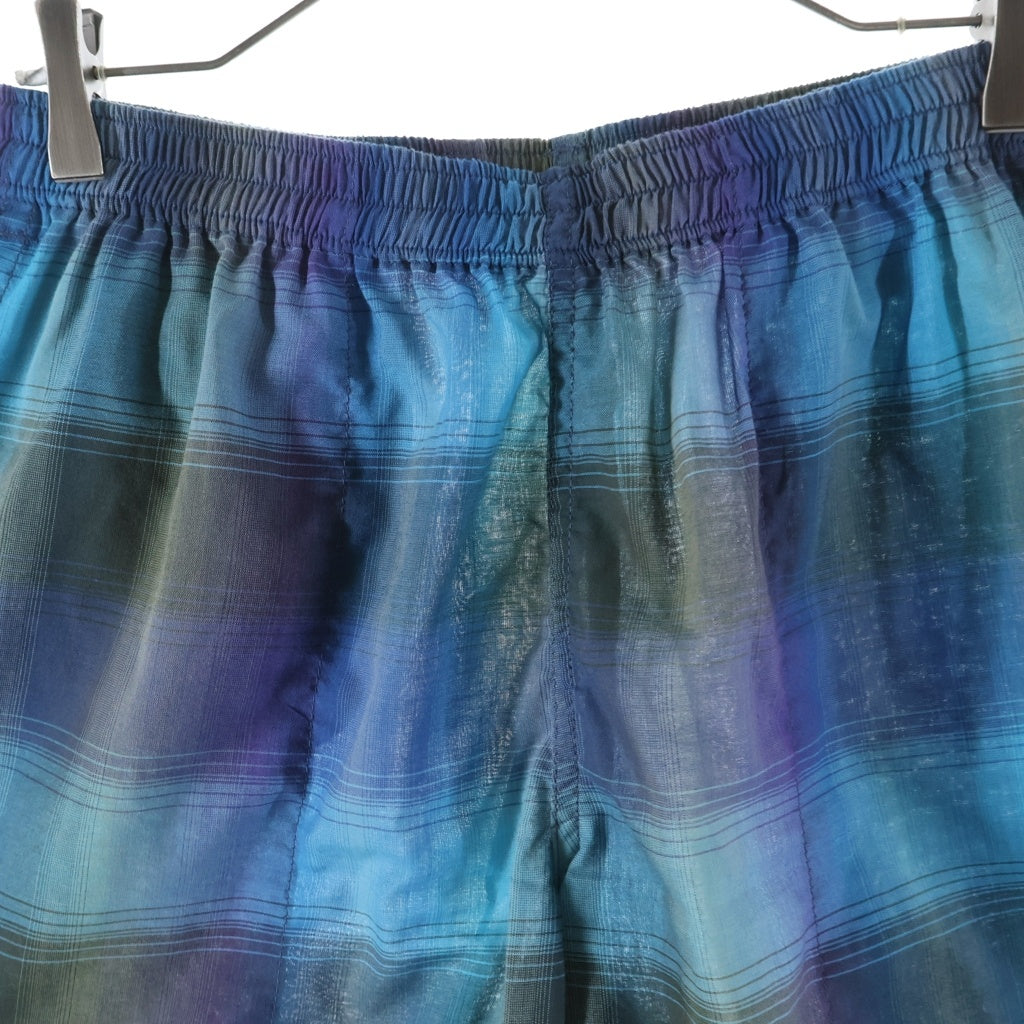 MASSES(マシス) SHADOW CHECK HARF PANTS シャドウチェックハーフパンツ ブルー/パープル -