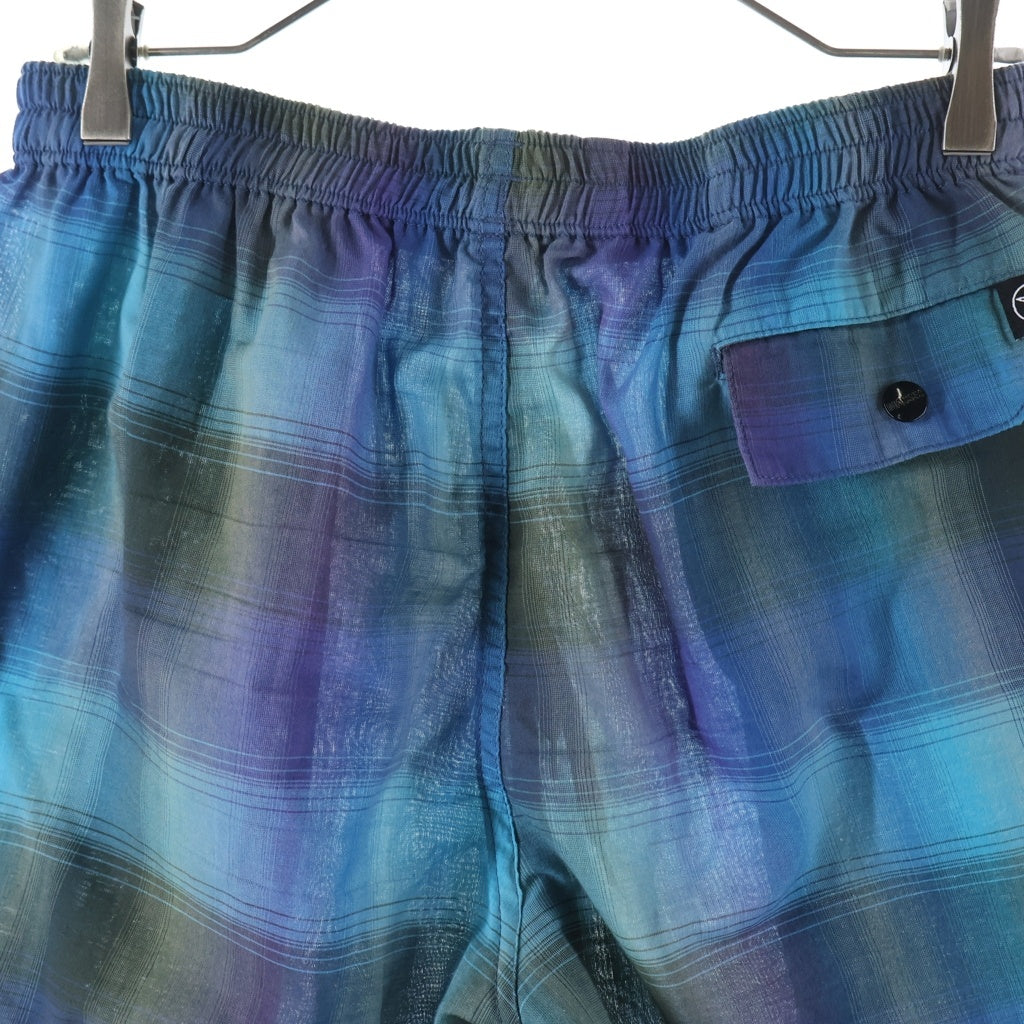 MASSES(マシス) SHADOW CHECK HARF PANTS シャドウチェックハーフパンツ ブルー/パープル -