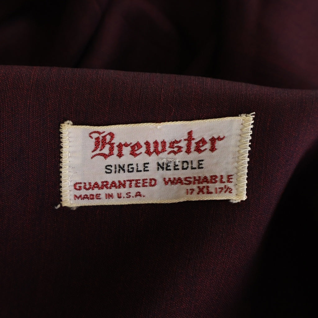 VINTAGE(ヴィンテージ) 50-60S BREWSTER OPEN COLLAR RAYON SHIRT オープンカラー レーヨンシャツ ボルドー -