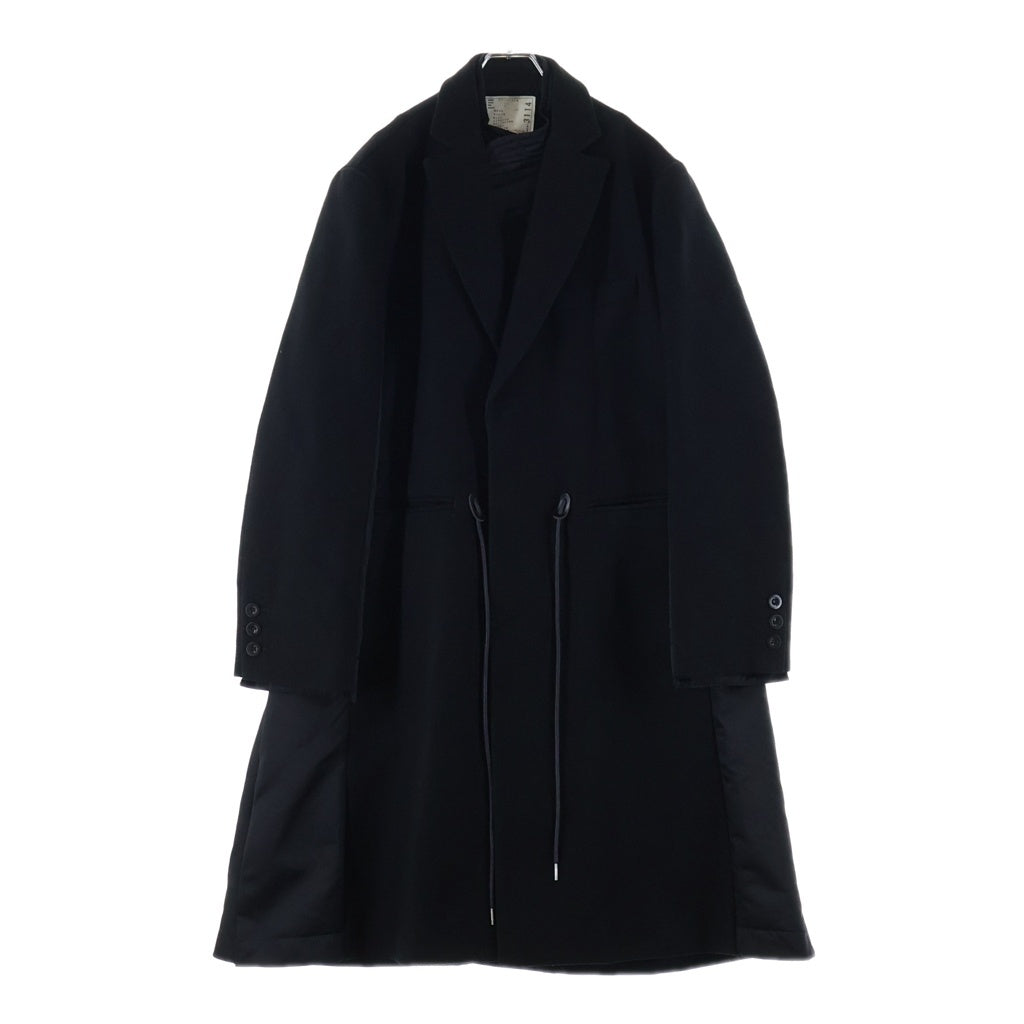 Sacai(サカイ) 23AW WOOL MELTON COAT ウールコート ブラック 23-03114M
