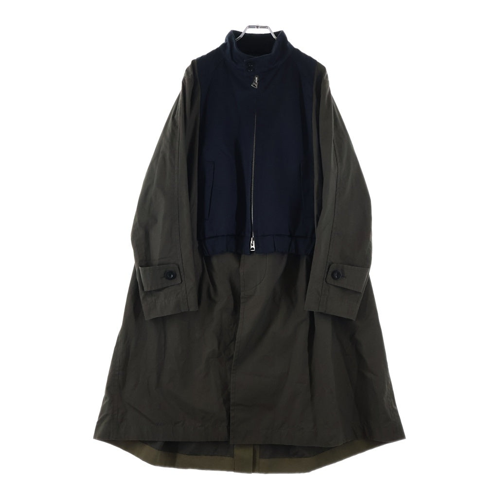 Sacai(サカイ) 25AW COTTON GABARDINE COAT コットン ギャバジン 変形 コート カーキ 25-03602M