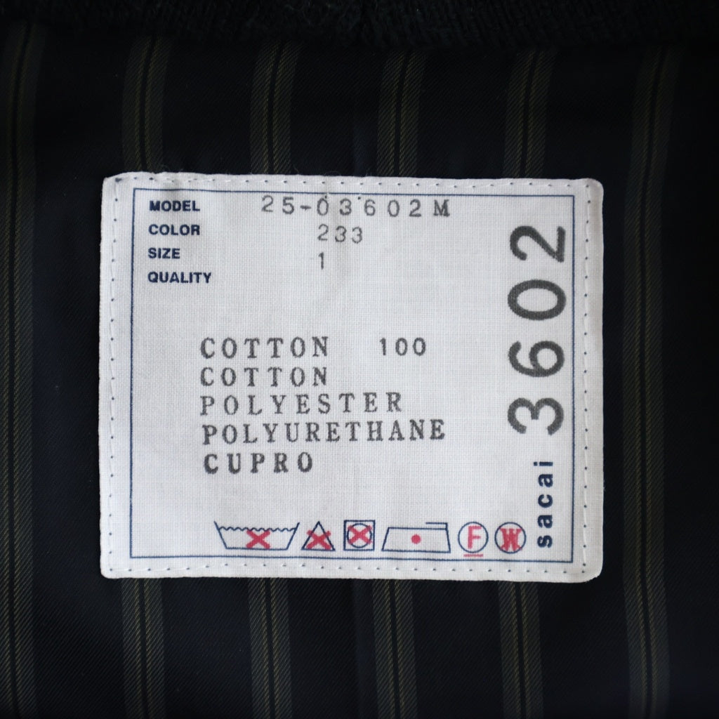 Sacai(サカイ) 25AW COTTON GABARDINE COAT コットン ギャバジン 変形 コート カーキ 25-03602M