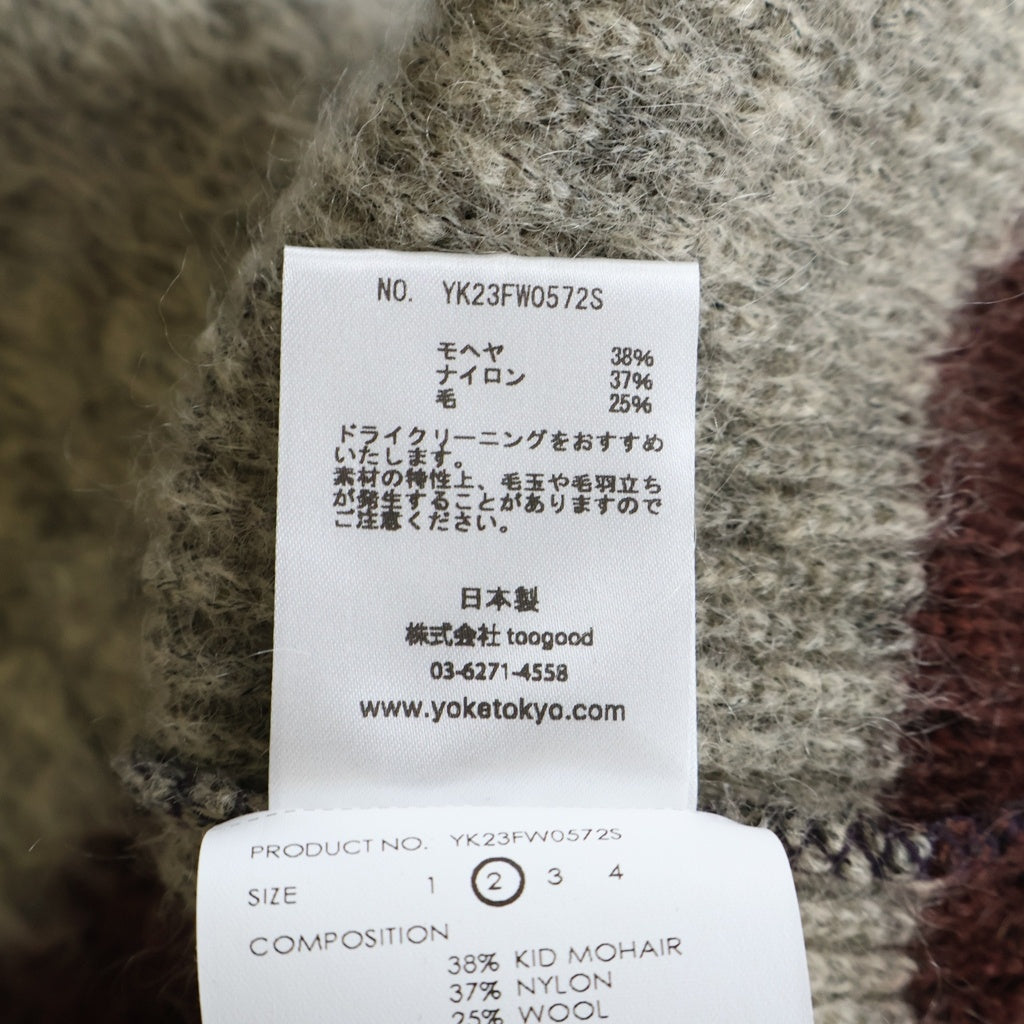 YOAK(ヨーク) MOHAIR BORDER CREWNECK SWEATER モヘア ボーダー クルーネック セーター マルチカラー YK23FW0572S