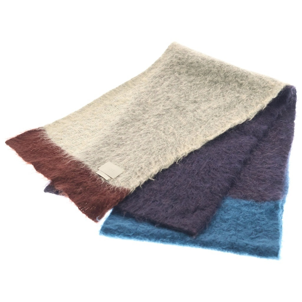 YOAK(ヨーク) MOHAIR BORDER LONG STOLE モヘア ボーダー ロング ストール マルチカラー YK23FW0573S