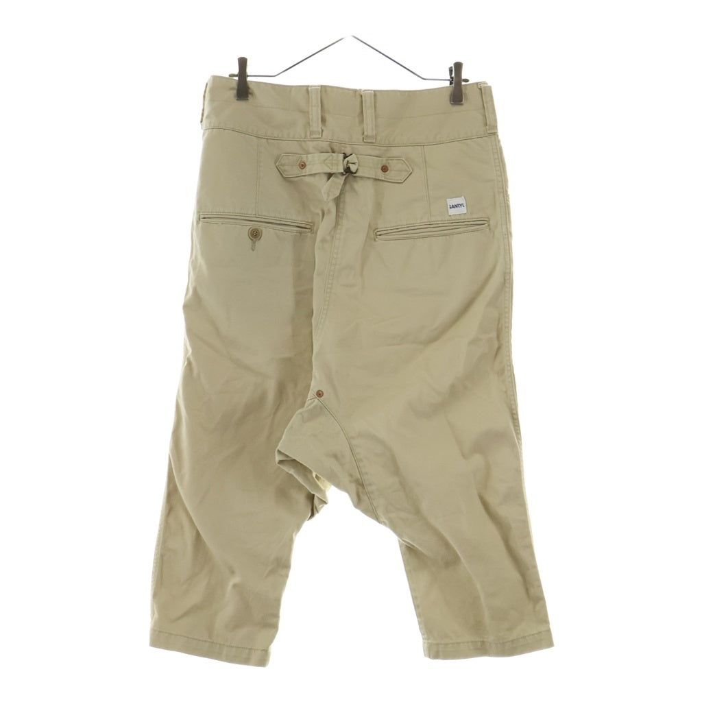 GANRYU(ガンリュウ) ASYMMETRIC SAROUEL PANTS アシンメトリーサルエルパンツ クロップドサルエルパンツ ベージュ EL-P003