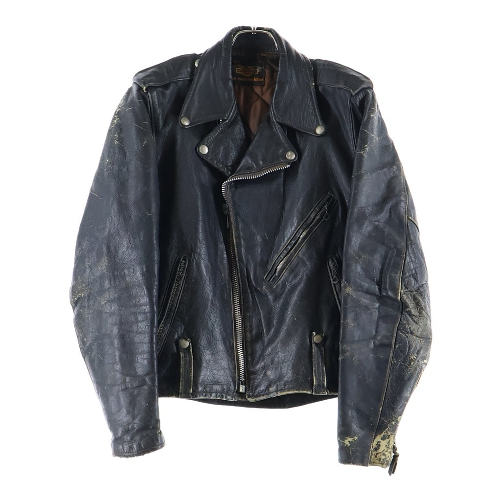 HARLEY DAVIDSON(ハーレーダビッドソン) 50S VINTAGE CYCLE CHAMP DOUBLE BREASTED LEATHER JACKET サイクル チャンプ ダブル レザー ジャケット ブラック