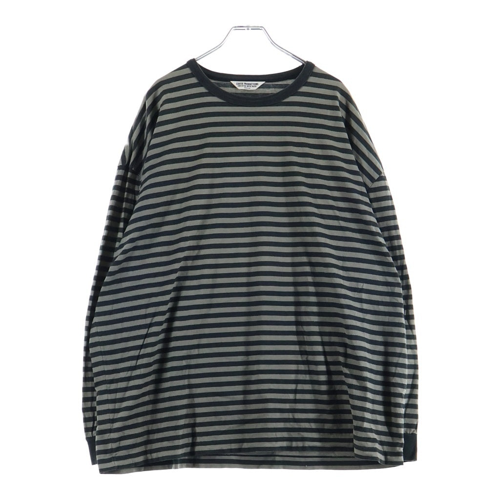 COOTIE(クーティー) COTTON BORDER L/S TEE コットン ボーダー 長袖カットソー グレー/ブラック