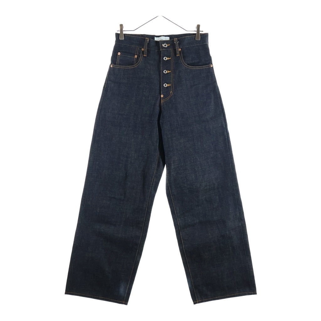 SUGARHILL(シュガーヒル) CLASSIC DENIM PANTS WIDE 月桂樹ボタン 革パッチ 股リベット バックルバック ボタンフライ デニムパンツ インディゴ CLASS002