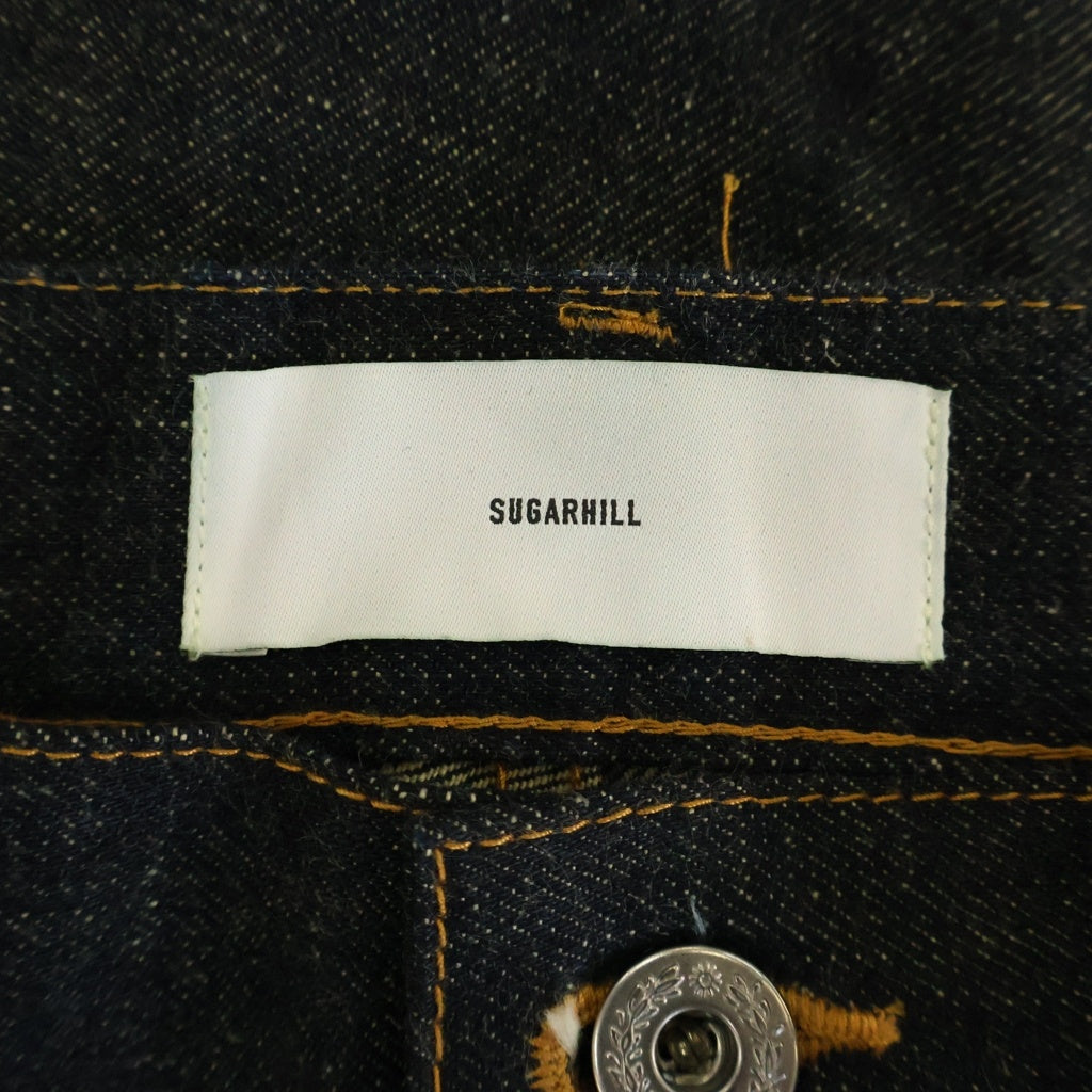 SUGARHILL(シュガーヒル) CLASSIC DENIM PANTS WIDE 月桂樹ボタン 革パッチ 股リベット バックルバック ボタンフライ デニムパンツ インディゴ CLASS002