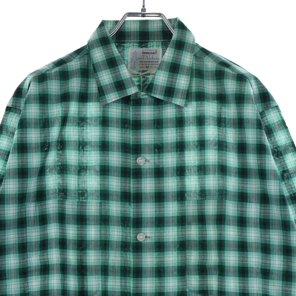 PENNEYS TOWNCRAFT(ぺニーズタウンクラフト) 60S DEADSTOCK COTTON CHESK L/S SHIRT TALL MEN デッドストック コットン チェック 長袖 シャツ グリーン/ホワイト/ブラック