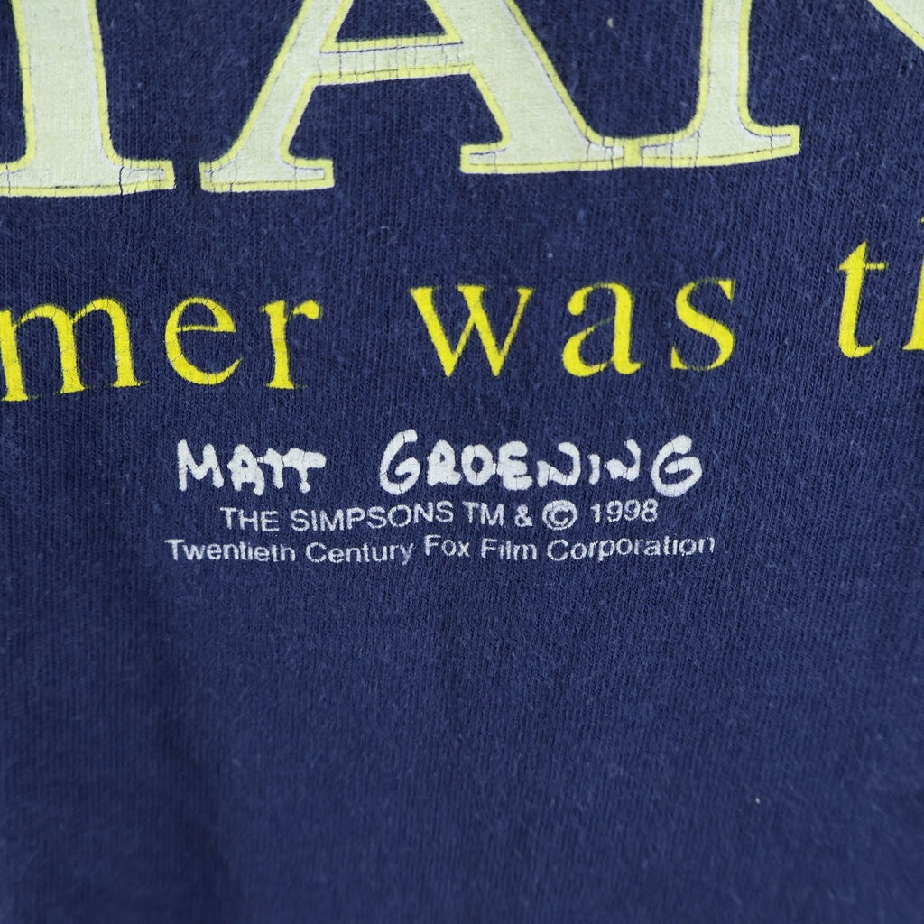 VINTAGE(ヴィンテージ) 90S THE SIMPSONS TITANIC TEE シンプソンズ タイタニック 片面プリント半袖カットソーTシャツ ネイビー