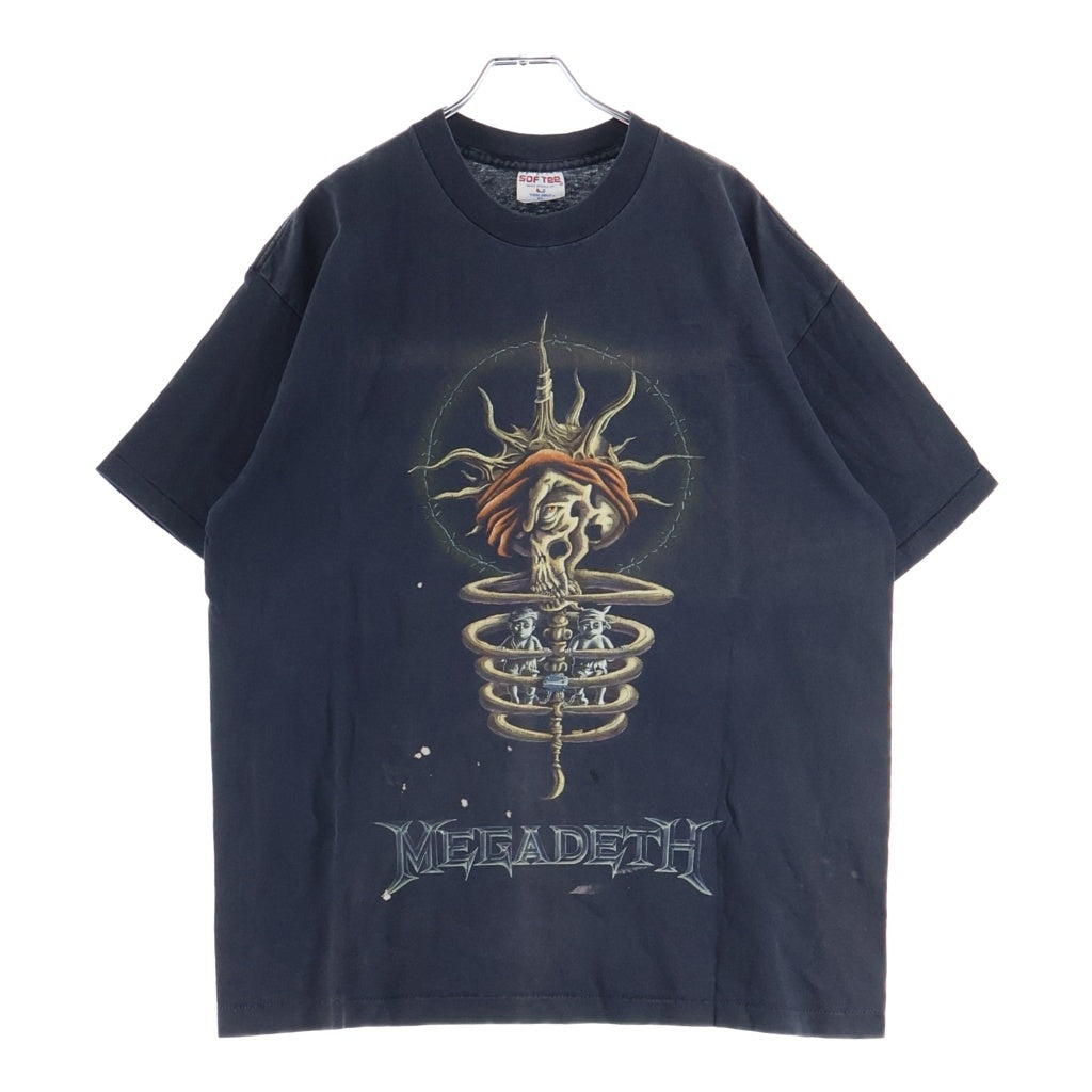 VINTAGE(ヴィンテージ) 90S MEGADETH YOUTHANASIA TEE メガデス ユースアネイジア 両面プリント半袖カットソーTシャツ ブラック