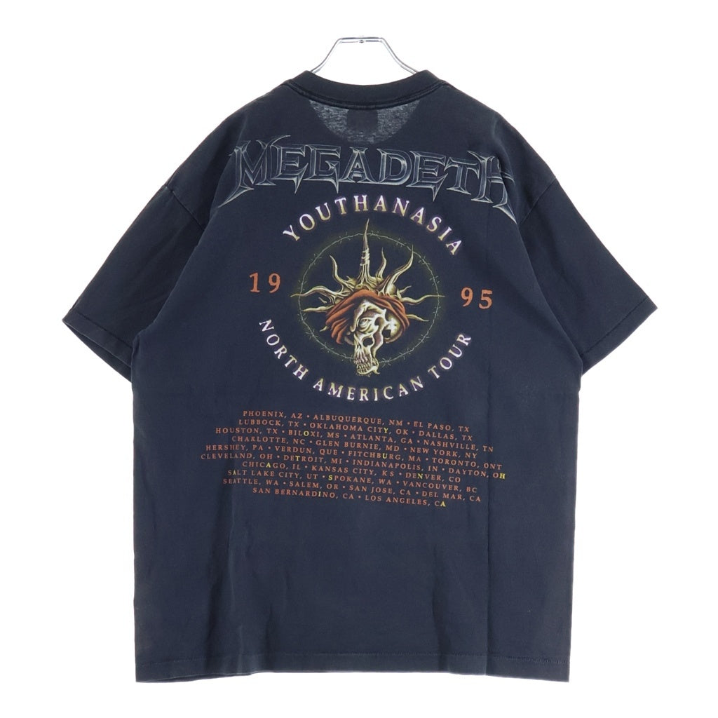 VINTAGE(ヴィンテージ) 90S MEGADETH YOUTHANASIA TEE メガデス ユースアネイジア 両面プリント半袖カットソーTシャツ ブラック