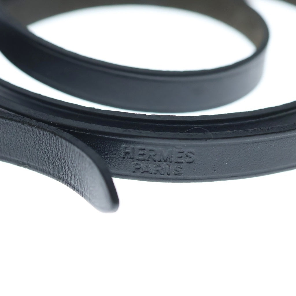HERMES(エルメス) LEATHER BRACELET レザー ブレスレットブラック