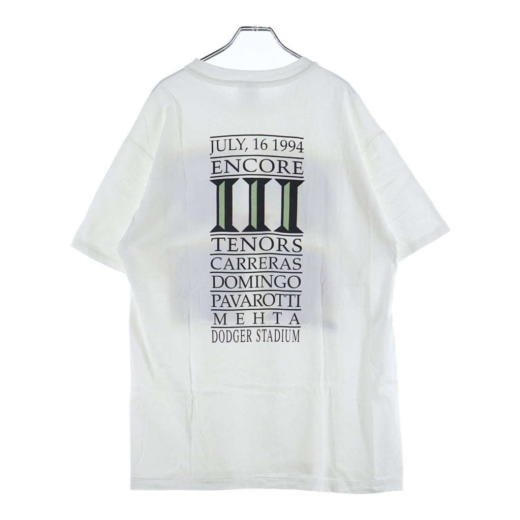 VINTAGE(ヴィンテージ) 90S ENCORE TENORS DODGER STADIUM TEE アンコール ザ スリー テナーズ オペラ 両面プリント 半袖Tシャツ カットソー ホワイト