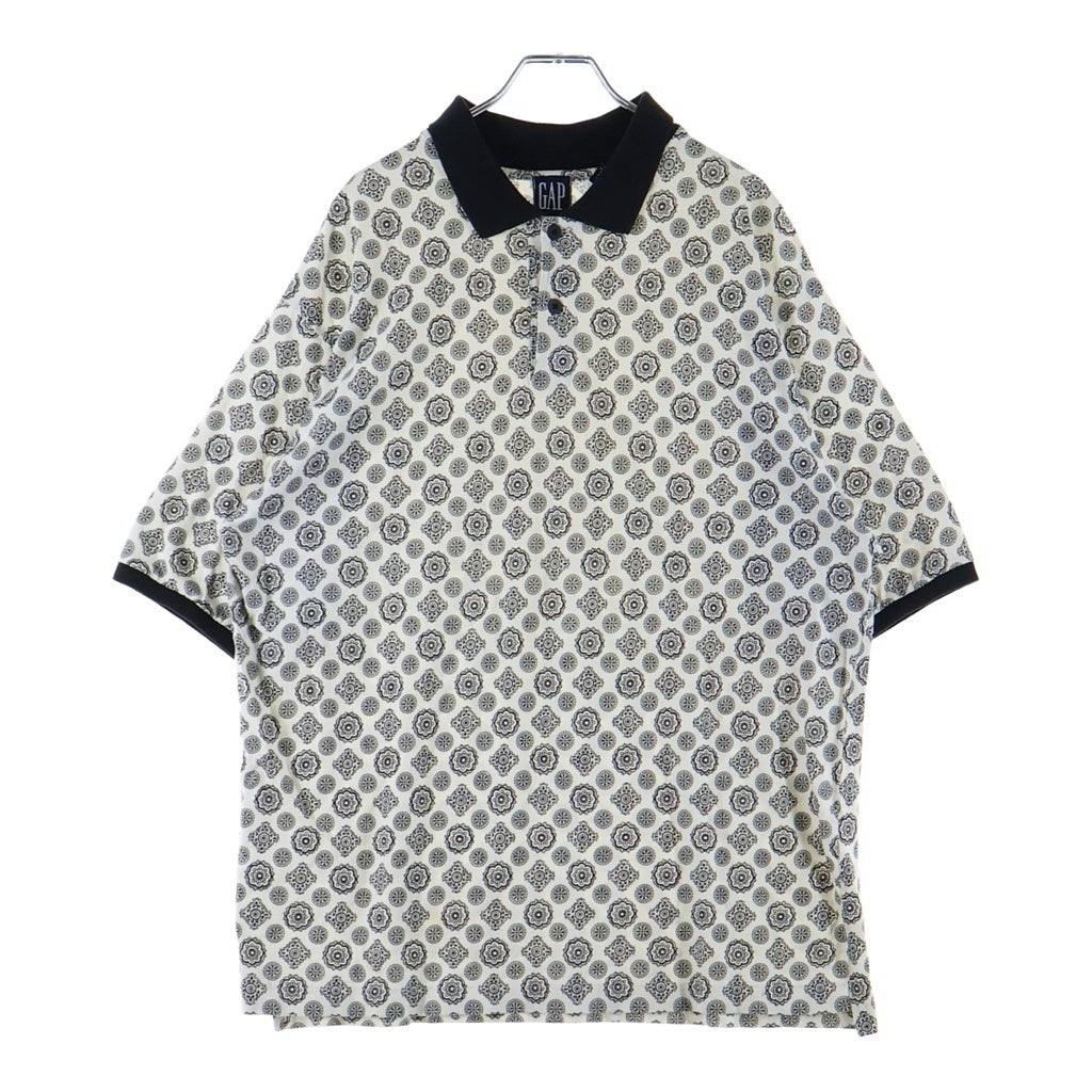 GAP(ギャップ) 90-00S PAISLEY MEDALLION ペイズリー メダリオン 半袖 ポロシャツ ホワイト/ブラック