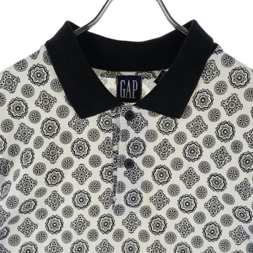 GAP(ギャップ) 90-00S PAISLEY MEDALLION ペイズリー メダリオン 半袖 ポロシャツ ホワイト/ブラック