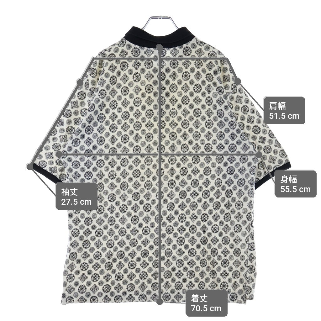 GAP(ギャップ) 90-00S PAISLEY MEDALLION ペイズリー メダリオン 半袖 ポロシャツ ホワイト/ブラック