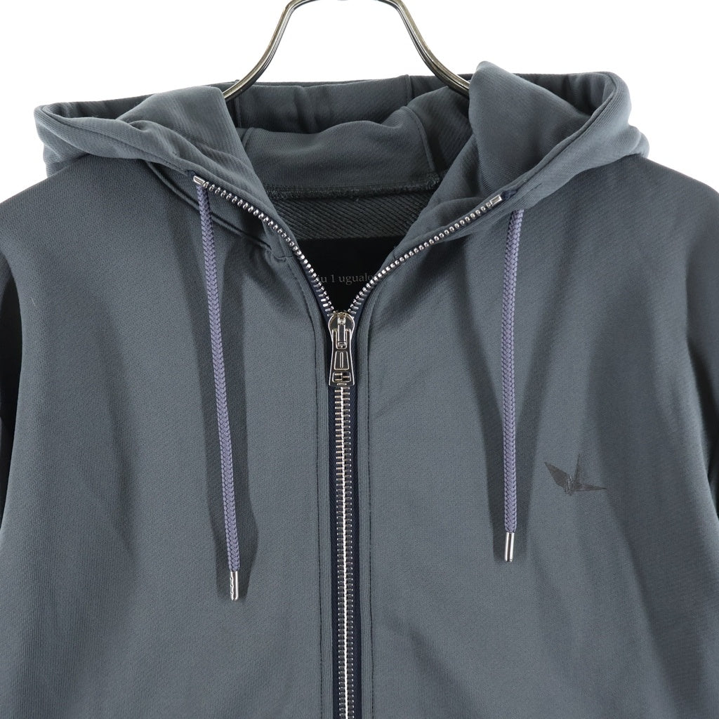 NO BRAND(ノーブランド) 1piu1uguale3 (ウノ ピゥ ウノ ウグァーレ トレ) NECK ZIP UP PARKA ジップアップ スウェット パーカー グレー MRB674