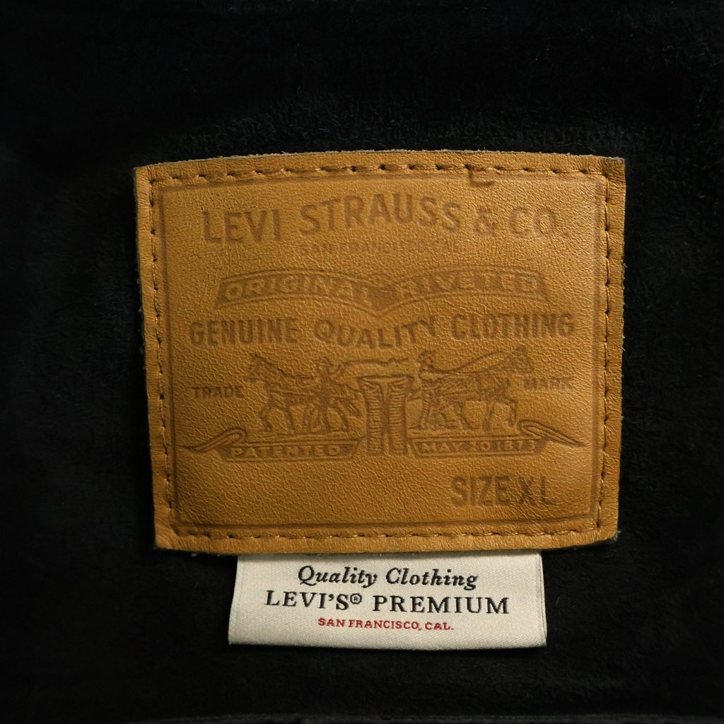 Levi's premium(リーバイスプレミアム) JOURNAL STANDARD（ジャーナルスタンダード）別注 1stMODEL TYPE1 Tバック 針刺しバックル カーフスエード トラッカージャケット ブラック PC9-005ZB-0000