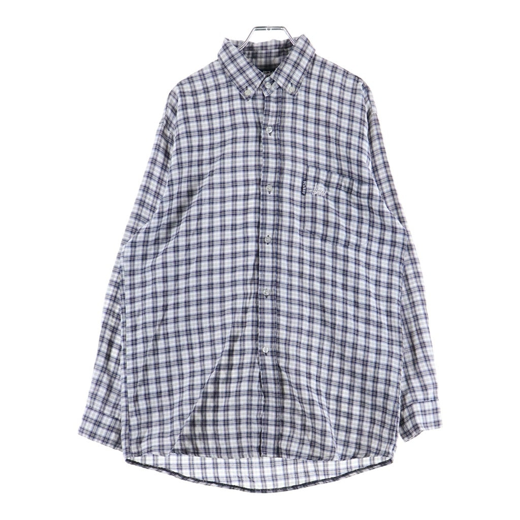 STUSSY(ステューシー) 90S OLD COTTON CHECK L/S SHIRT コットン チェック 長袖シャツ ホワイト/ブラウン