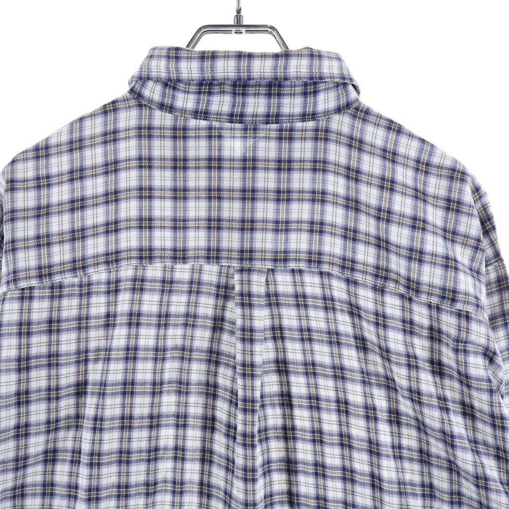 STUSSY(ステューシー) 90S OLD COTTON CHECK L/S SHIRT コットン チェック 長袖シャツ ホワイト/ブラウン