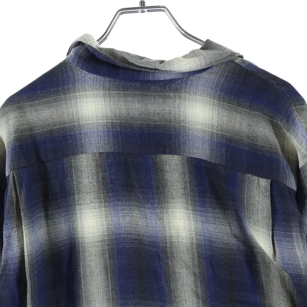 VINTAGE(ヴィンテージ) 60S BRENT (ブレント) OMBRE RAYON CHECK L/S SHIRT 金タグ オンブレ レーヨン チェック 長袖シャツ ブルー/グレー