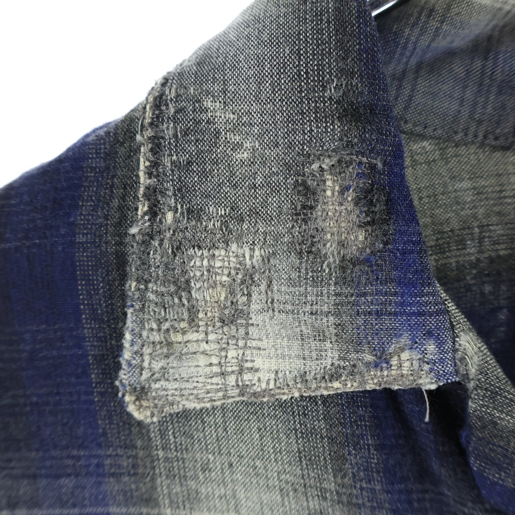 VINTAGE(ヴィンテージ) 60S BRENT (ブレント) OMBRE RAYON CHECK L/S SHIRT 金タグ オンブレ レーヨン チェック 長袖シャツ ブルー/グレー