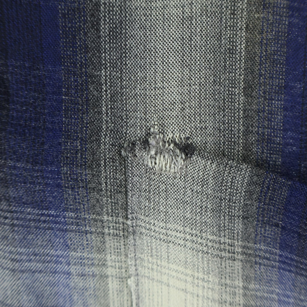 VINTAGE(ヴィンテージ) 60S BRENT (ブレント) OMBRE RAYON CHECK L/S SHIRT 金タグ オンブレ レーヨン チェック 長袖シャツ ブルー/グレー